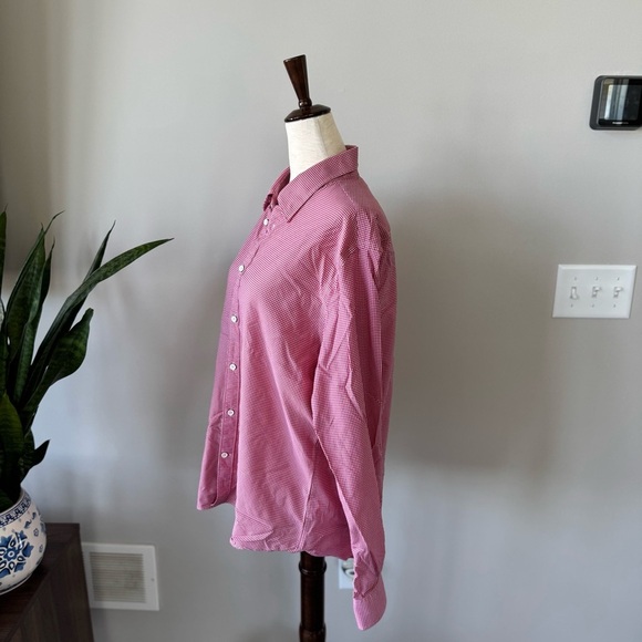 Tommy Hilfiger Tech Slim Fit Gingham Red Checkered Button Down Shirt - Picture 3 of 8